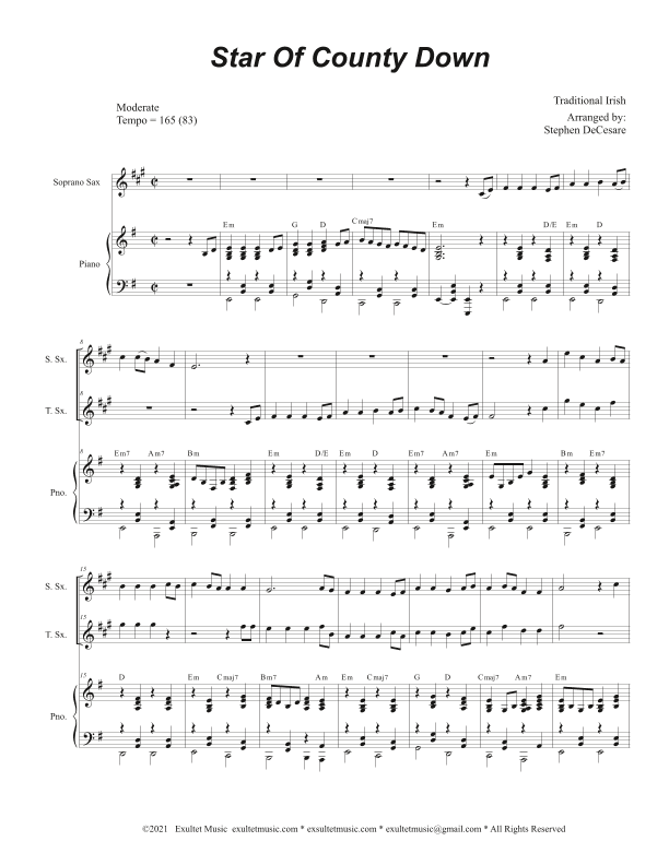 Star Of County Down (Duet for Soprano and Tenor Saxophone) (arr. Stephen DeCesare)