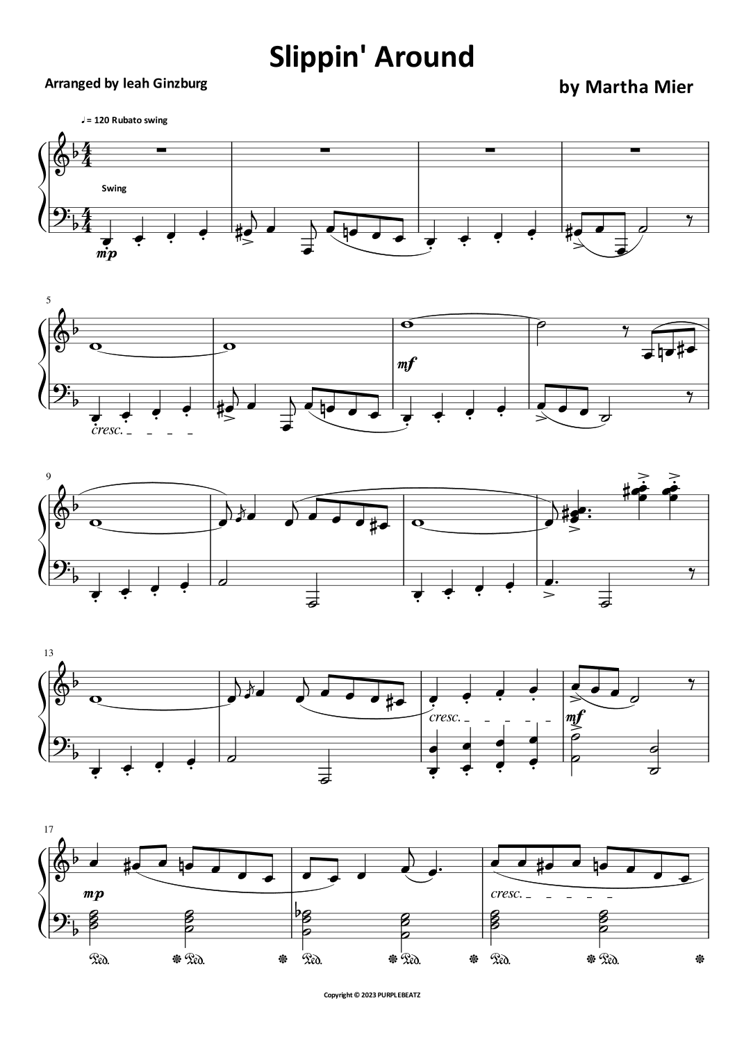 Slippin' Around (arr. Leah Ginzburg)