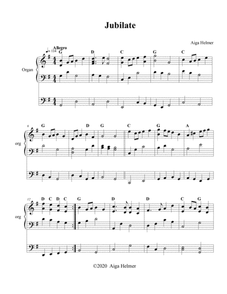 Jubilate  in G major f. Organ
