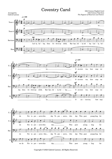 Coventry Carol (arr. Gabriel Lawson)