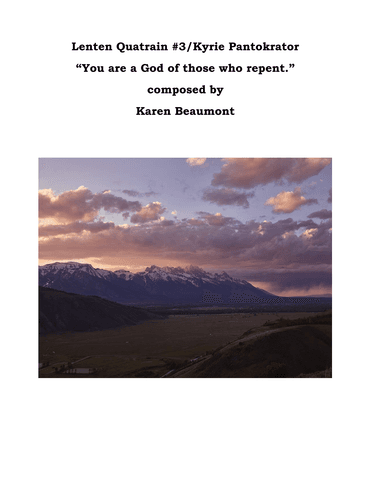 Lenten Quatrain #3/"You are the God of those who repent."