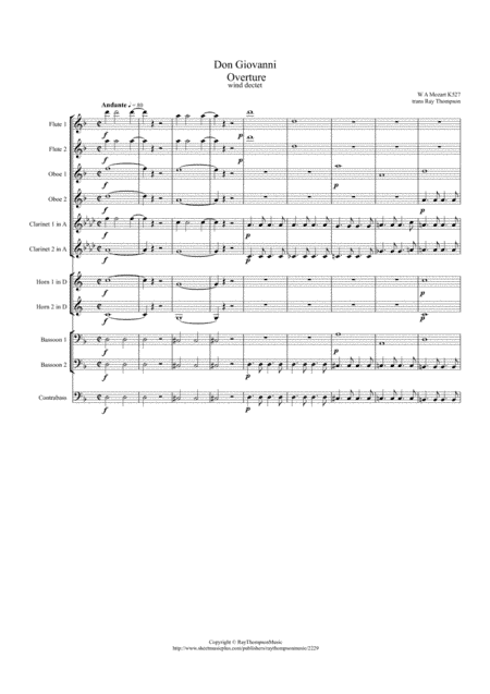 Mozart: Don Giovanni Overture K527 - wind dectet (arr. Ray Thompson)