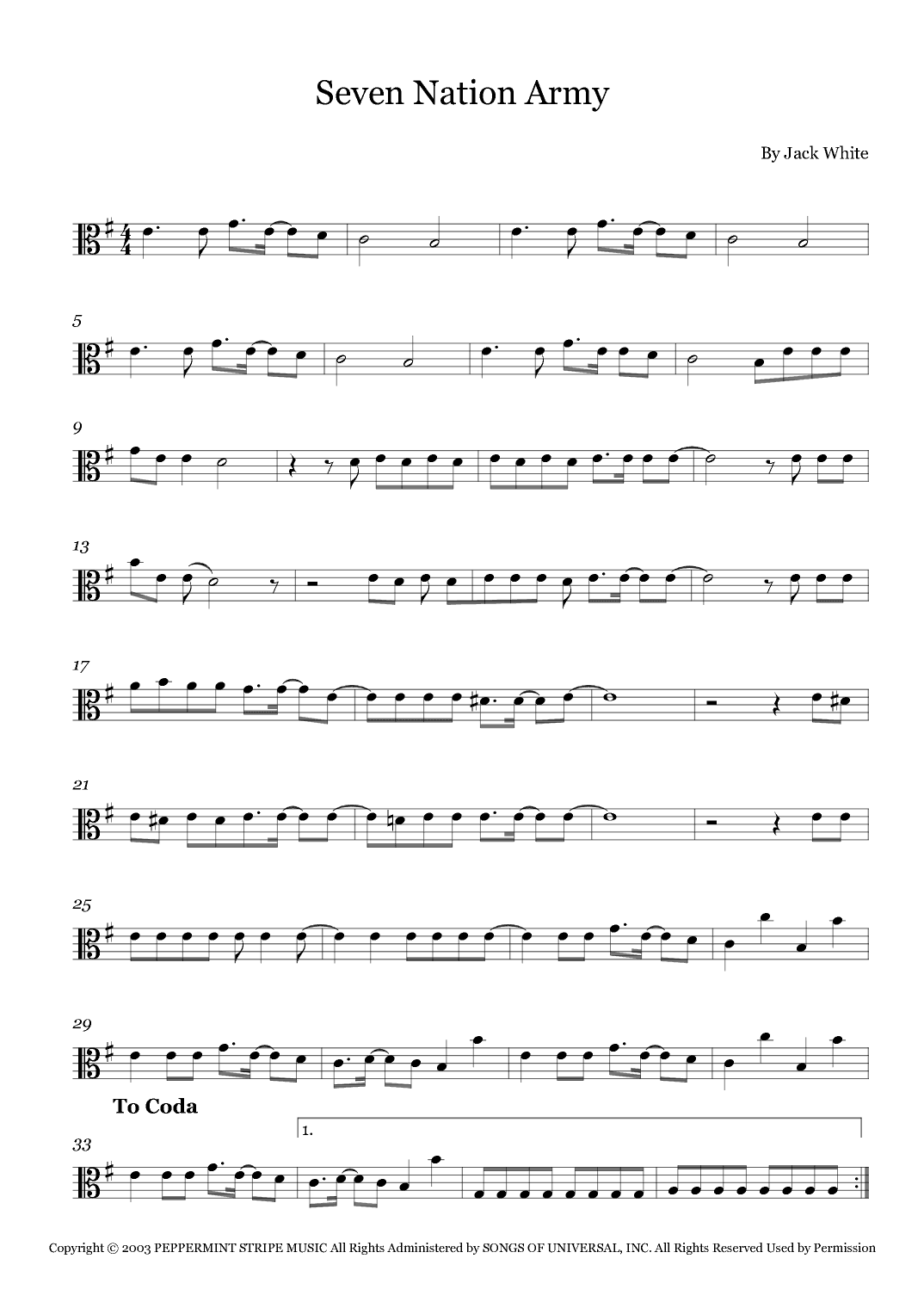 Seven Nation Army (arr. Fernanda Moura)