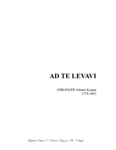 AD TE LEVAVI - Aiblinger - For SATB Choir
