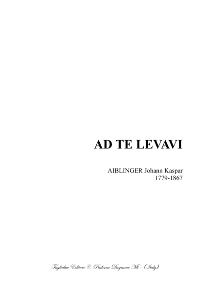 AD TE LEVAVI - Aiblinger - For SATB Choir