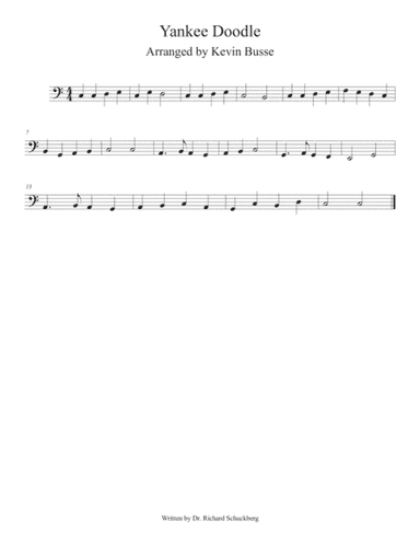 Yankee Doodle (Easy key of C) - Cello (arr. Kevin Busse)
