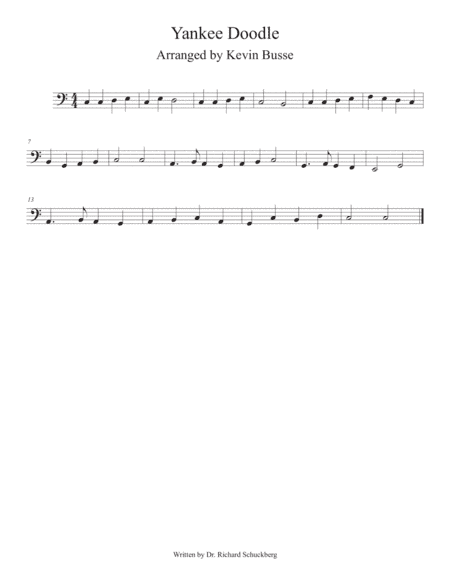 Yankee Doodle (Easy key of C) - Cello (arr. Kevin Busse)