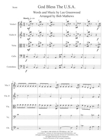 God Bless The U.S.A. (arr. Bob Mathews)