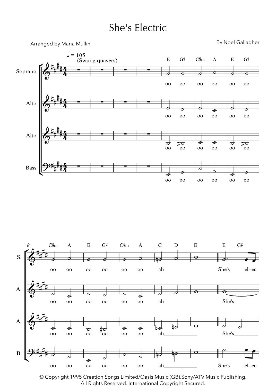 She's Electric (arr. Maria Mullin)