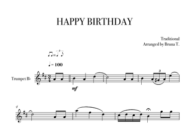 Happy Birthday (Trumpet) (arr. Bruna T.)