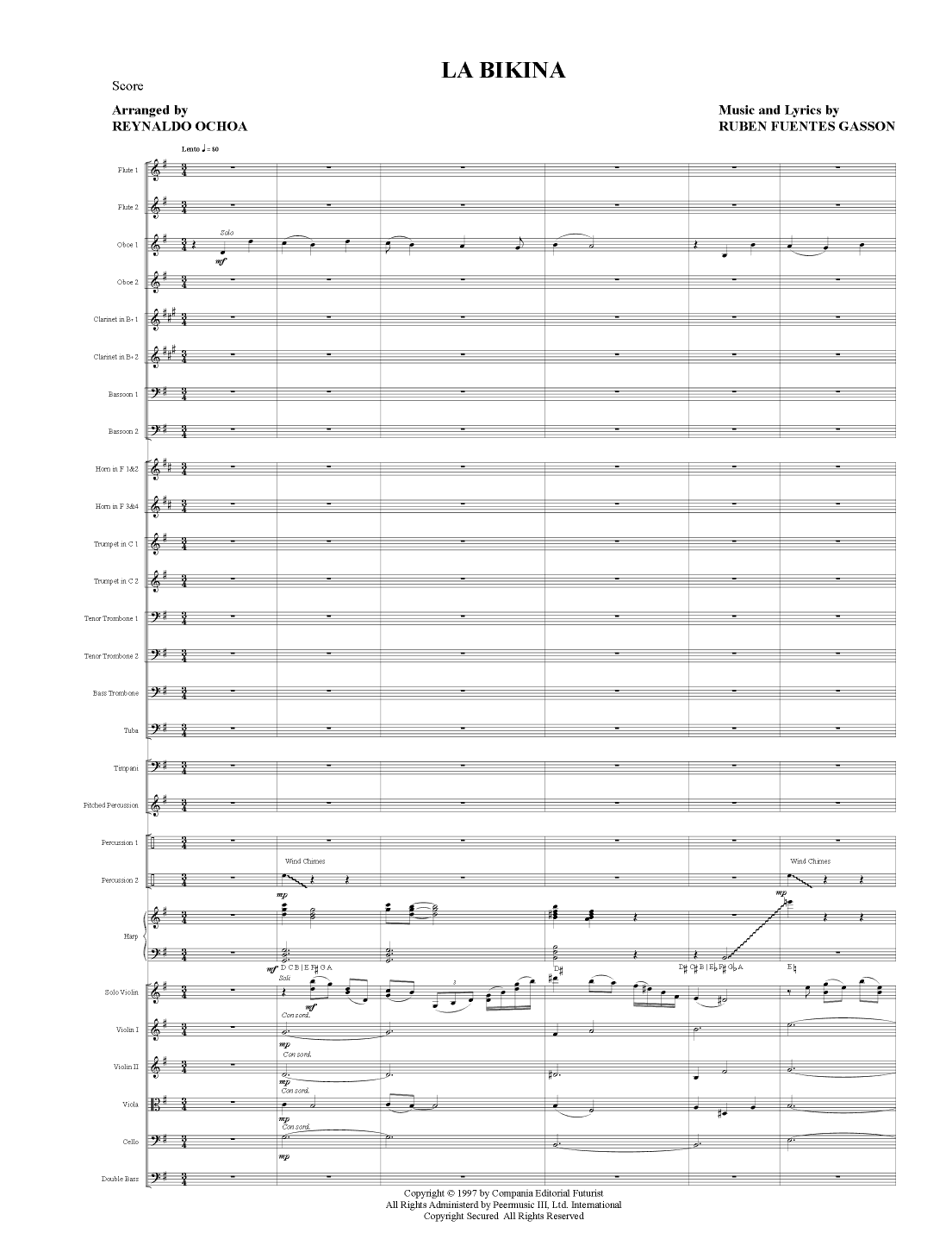 La Bikina (arr. Reynaldo Ochoa)