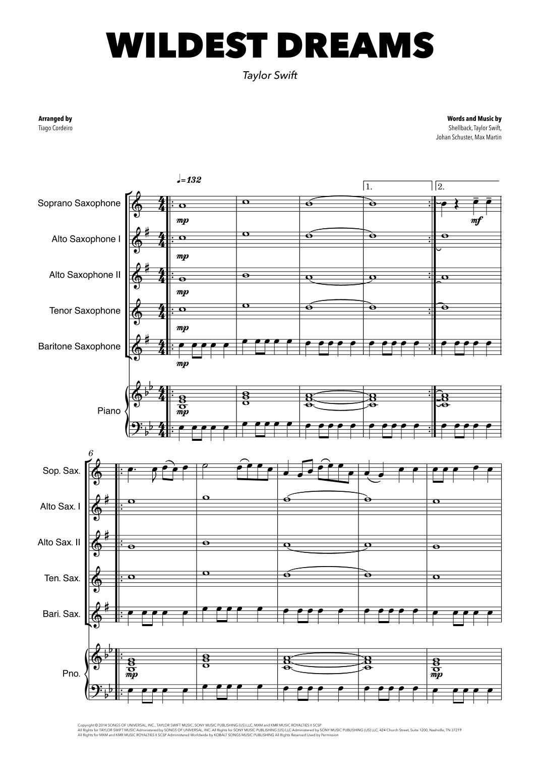 Wildest Dreams (arr. Tiago Cordeiro)