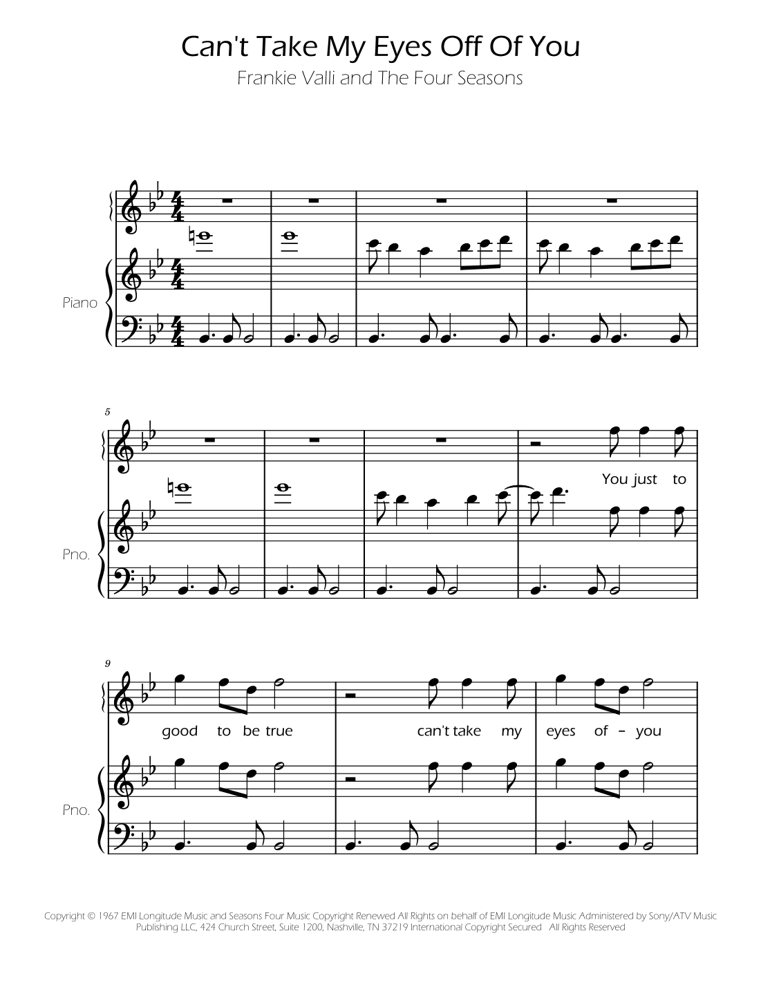 Can't Take My Eyes Off Of You (arr. Ygor Nunes)
