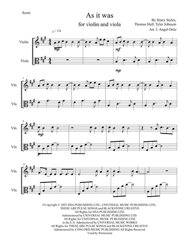 As It Was (arr. José angel Ortiz ramirez)