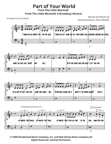 Part Of Your World (arr. Carly Seifert)