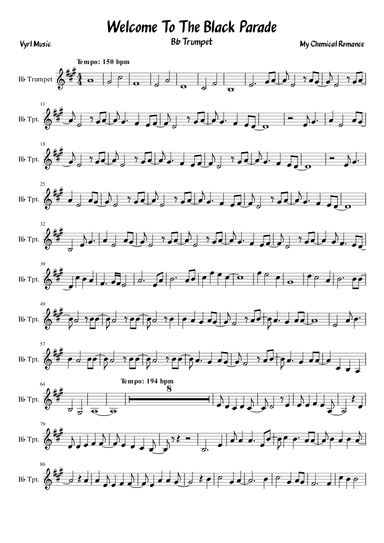 Welcome To The Black Parade (arr. Vyrl)
