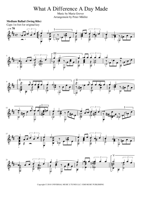 What A Diff'rence A Day Made (arr. Peter Miklitz)