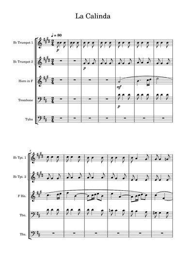 La Calinda - Frederick Delius - Brass Quintet (arr. Edward Fall)