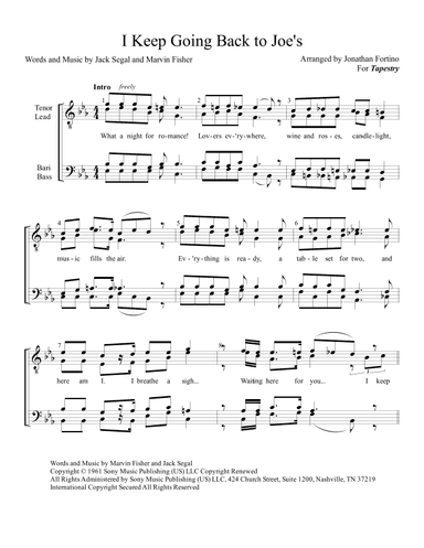 I Keep Going Back To Joe's (arr. Jonathan Fortino)