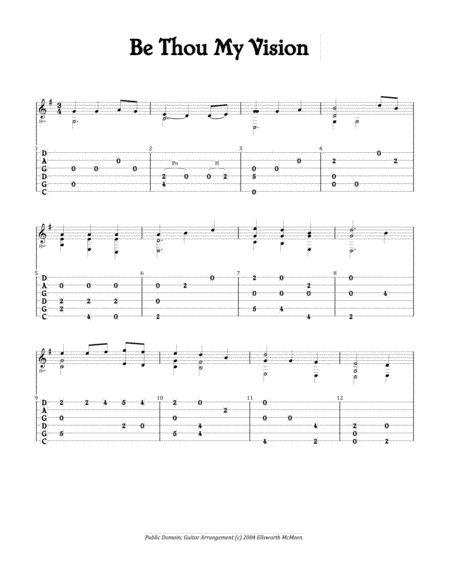 Be Thou My Vision (For Fingerstyle Guitar Tuned CGDGAD) (arr. Ellsworth McMeen)