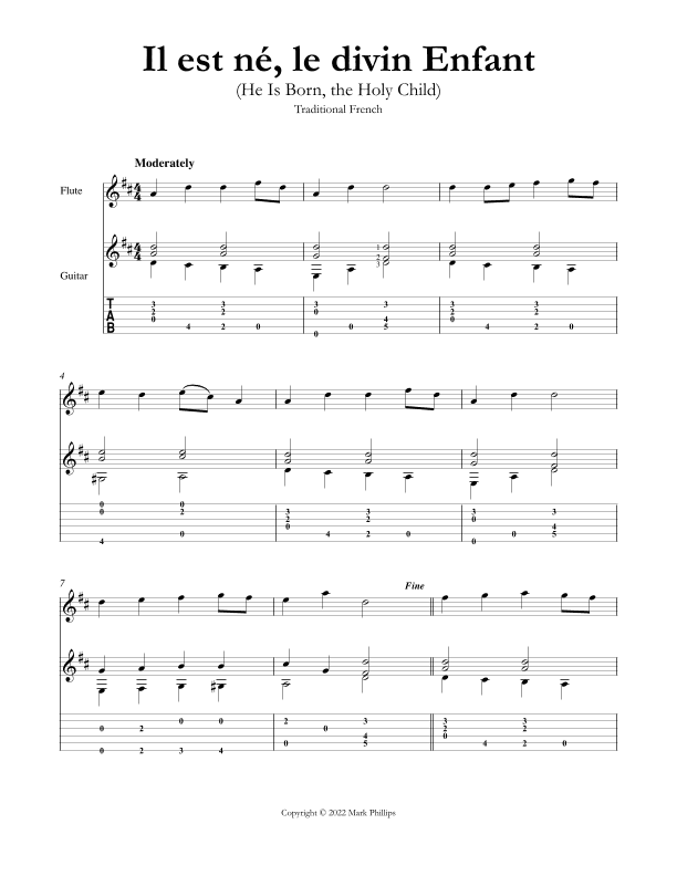 Il est ne´, le divin E´nfant (He Is Born, the Holy Child) (arr. Mark Phillips)
