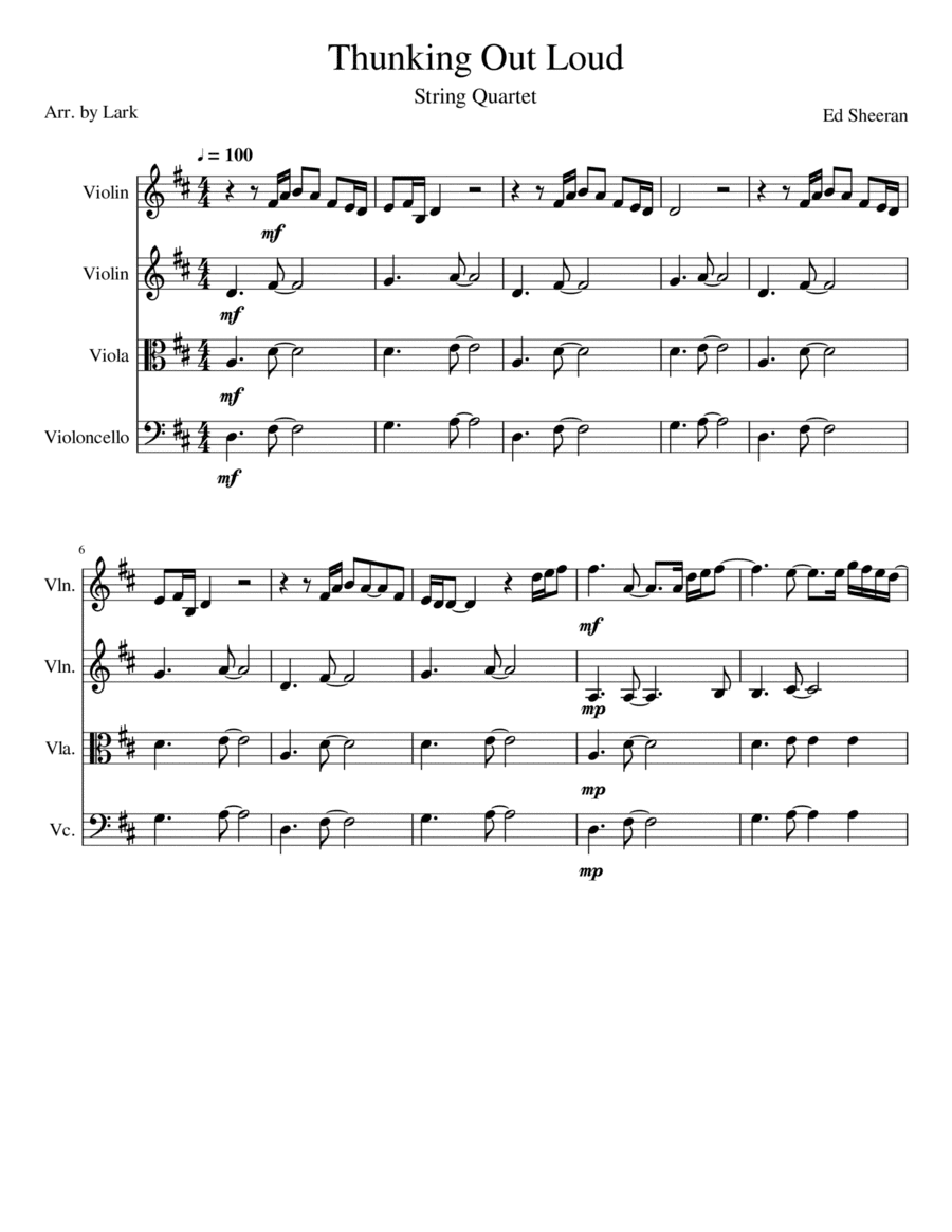Thinking Out Loud (arr. Lark)