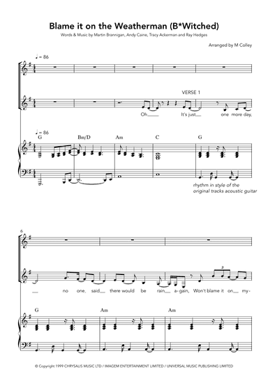 Blame It On The Weatherman (arr. M Colley)