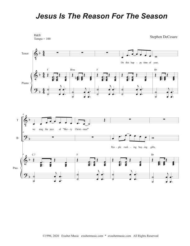 Jesus Is The Reason For The Season (Duet for Tenor and Bass Solo)