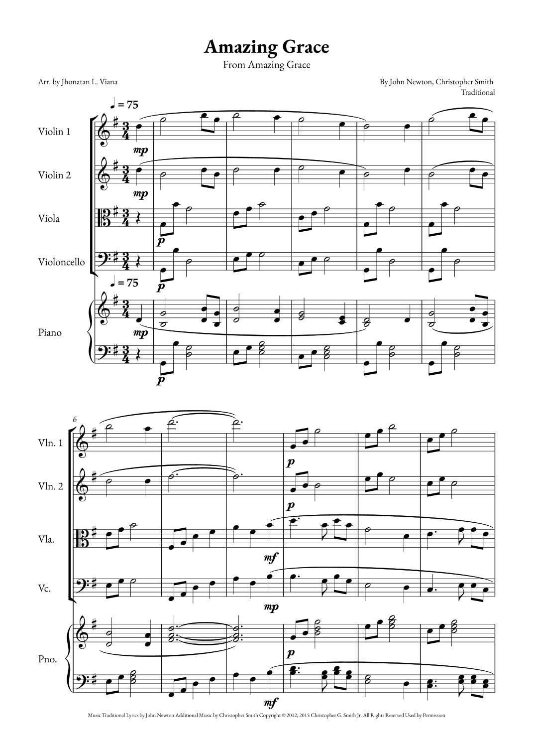 Amazing Grace (arr. Jhonatan Lucio Viana)