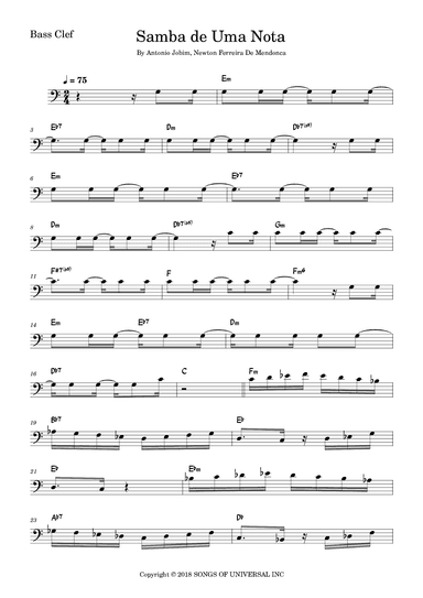 One Note Samba (samba De Uma Nota So) (arr. Fabio Eduardo de Oliveira)