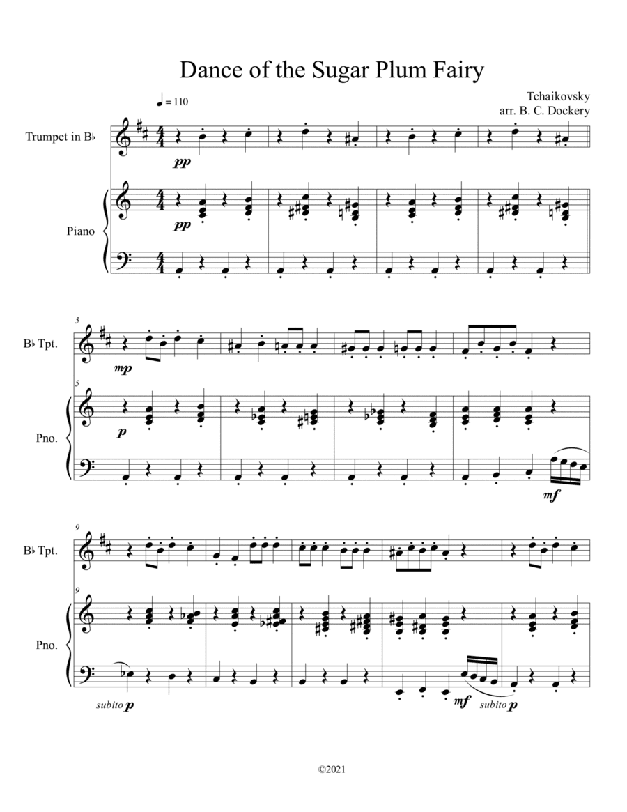 Dance of the Sugar Plum Fairy (Trumpet Solo with Piano Accompaniment) (arr. B. C. Dockery)