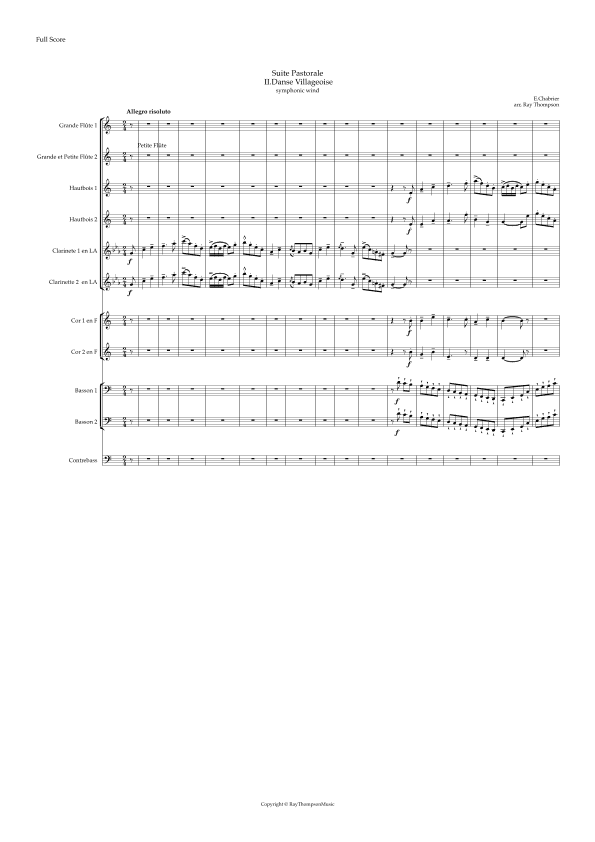 Chabrier: Suite Pastorale II.Danse Villageoise - wind dectet/bass (arr. Ray Thompson)