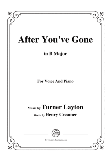 Turner Layton-After You've Gone,in B Major,for Voice and Piano (arr. MSM)