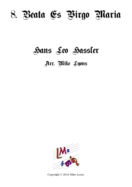 Beata Es Virgo Maria - Cantiones Sacrae (Brass quartet) (arr. Mike Lyons)