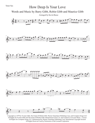 How Deep Is Your Love  from the Motion Picture SATURDAY NIGHT FEVER (arr. Kevin Busse)