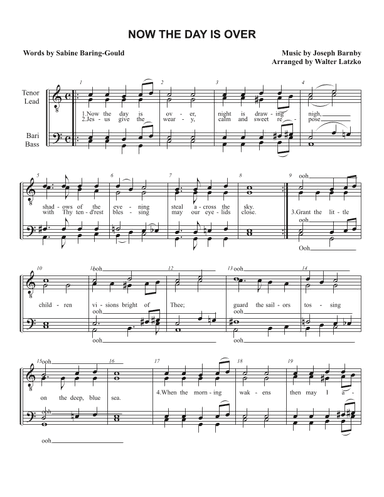 NOW THE DAY IS OVER (arr. Walter Latzko)
