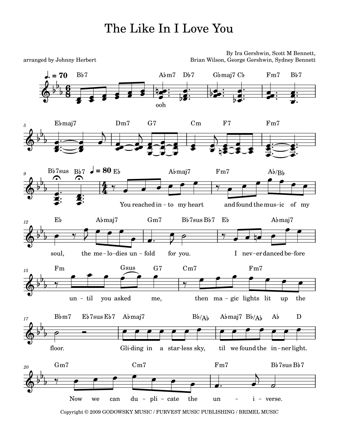 The Like In I Love You (arr. Johnny Herbert)
