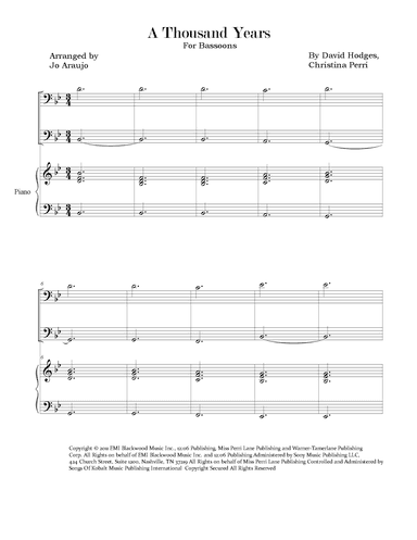 A Thousand Years (arr. Jo Araujo)
