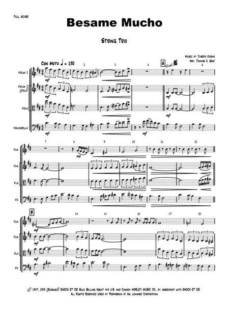 Besame Mucho (Kiss Me Much) (arr. Thomas H. Graf)
