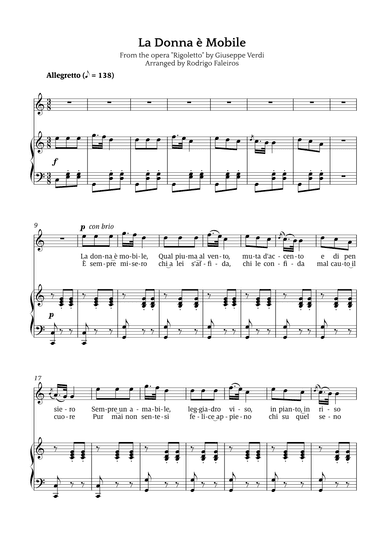 La Donna è Mobile (arr. Rodrigo Faleiros)
