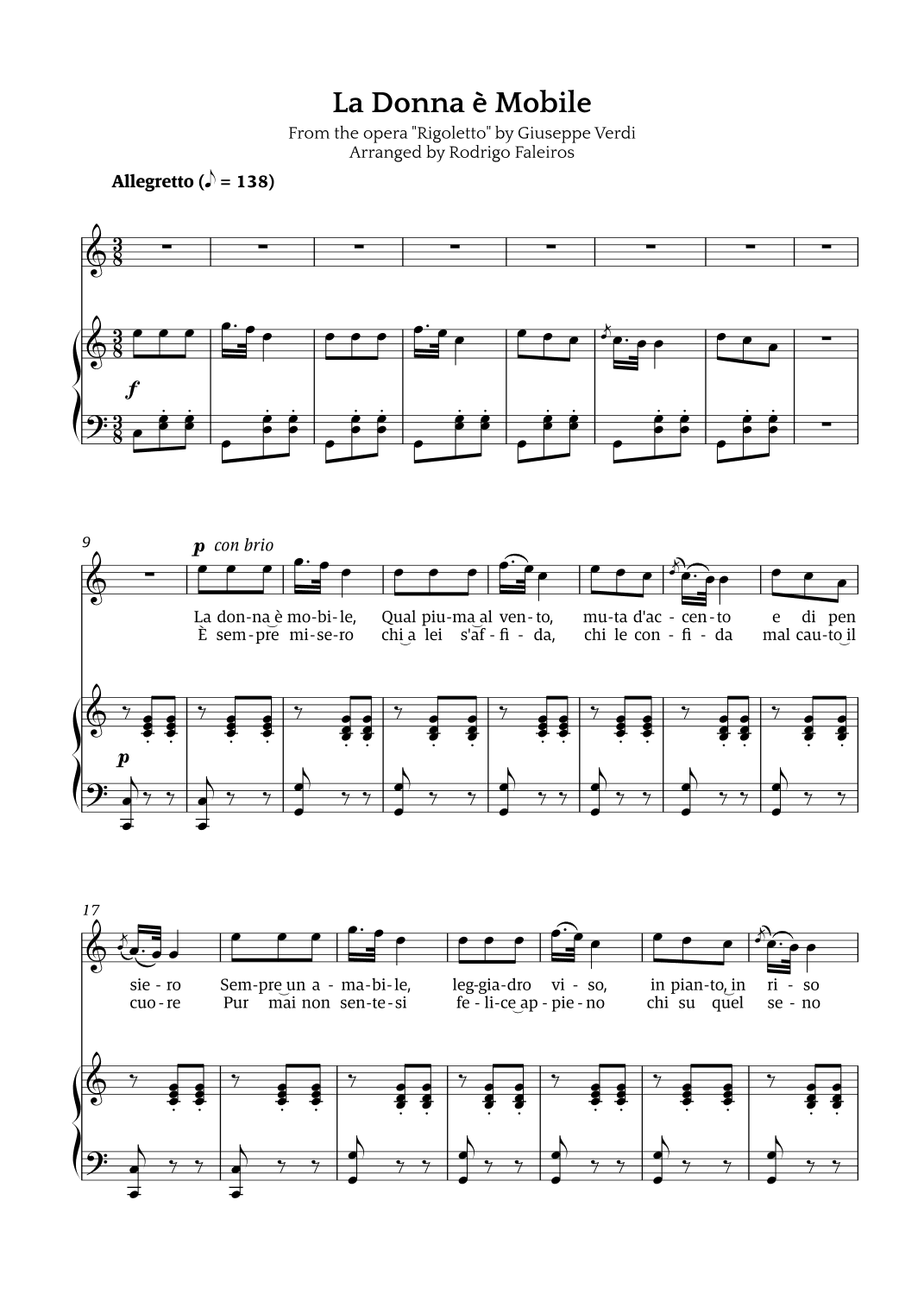 La Donna è Mobile (arr. Rodrigo Faleiros)