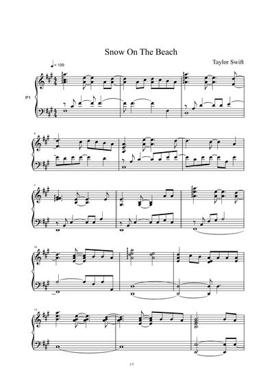 Snow On The Beach (arr. Taylor Swift)