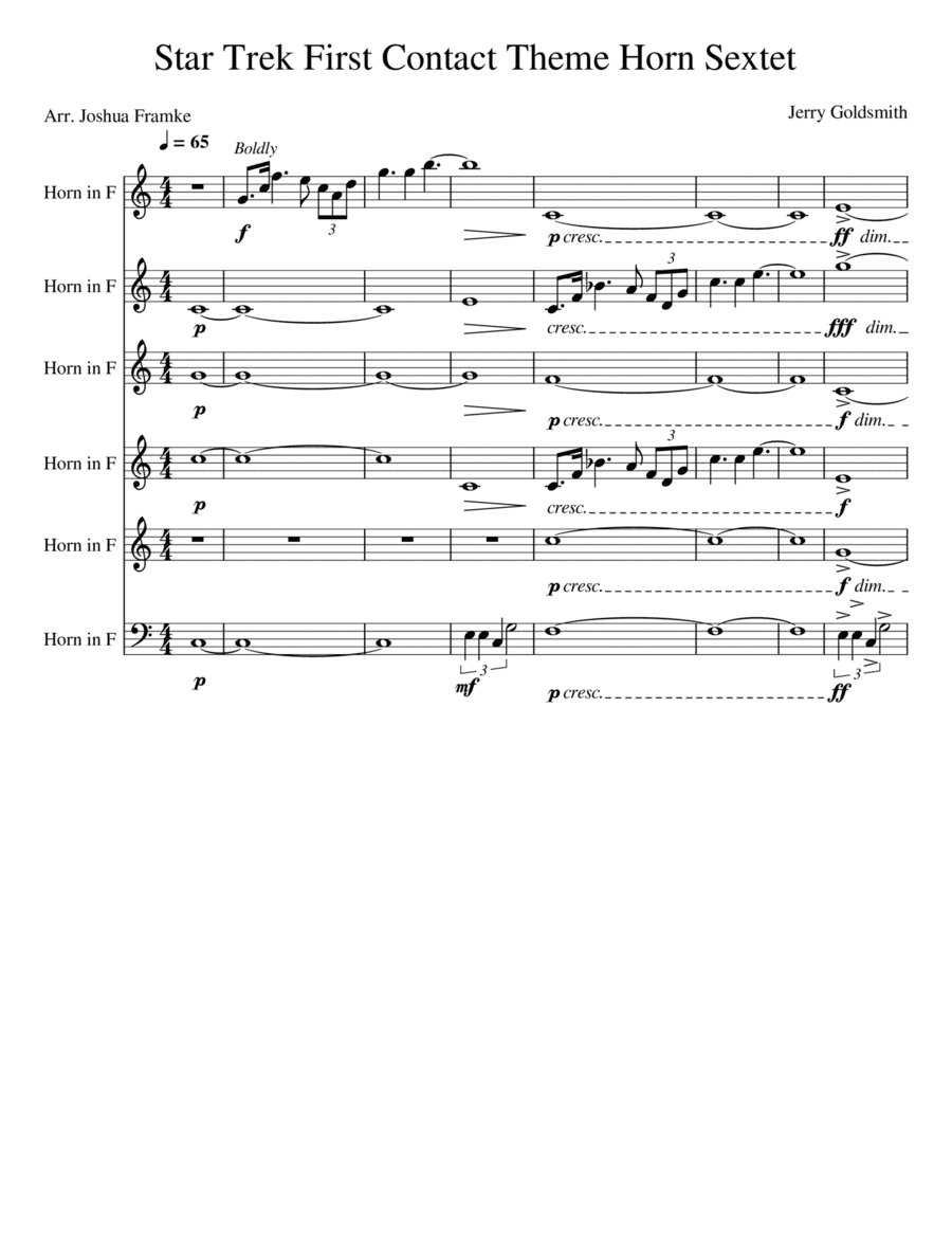 Star Trek(r) First Contact (arr. Joshua Framke)