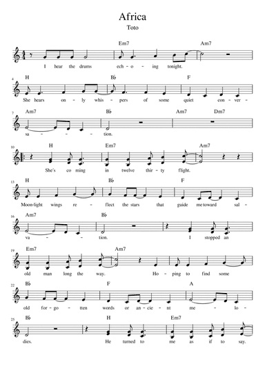 Africa (arr. SHEET MUSIC HUB)