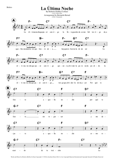 La Ultima Noche (arr. Bernardo Bernal Hidalgo)