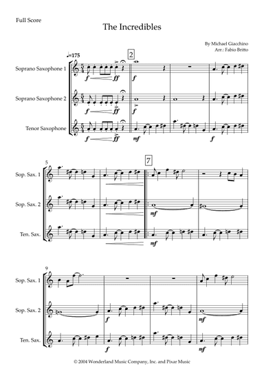The Incredibles (main Theme) (arr. Fabio Britto)