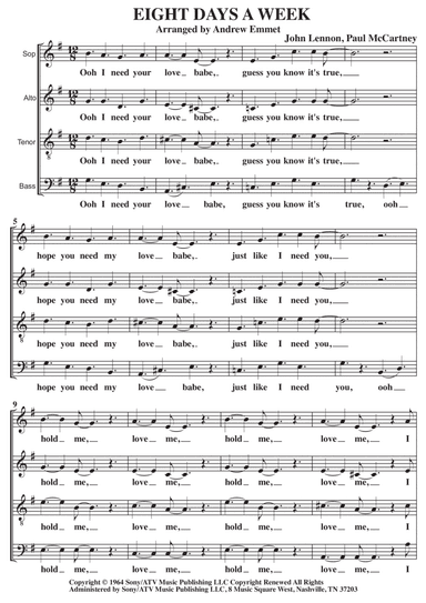 Eight Days A Week (arr. Andrew Emmet)