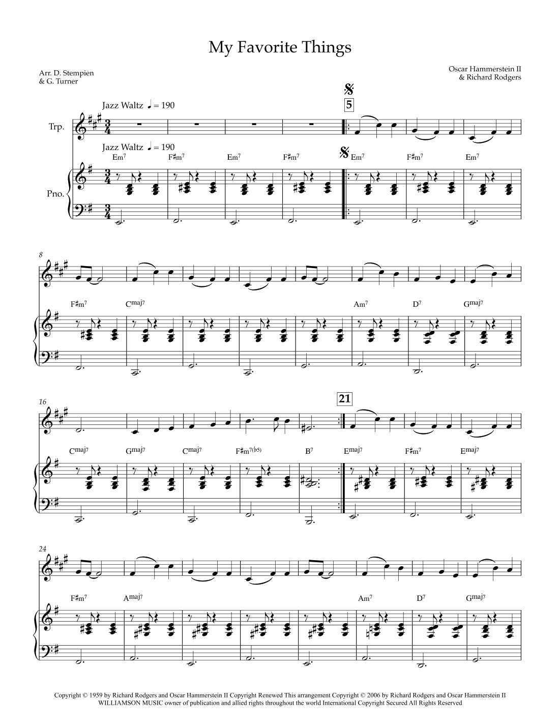 My Favorite Things (arr. Debra E. Stempien, Gregory H. Turner)