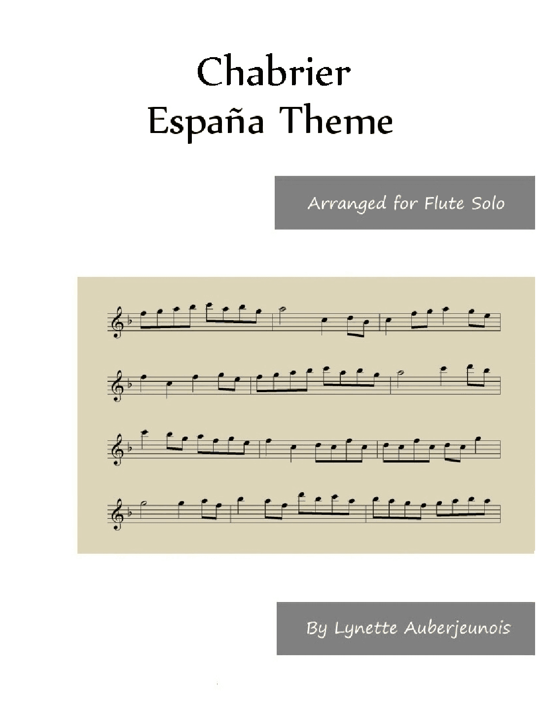 España Theme - Flute Solo (arr. Lynette Auberjeunois)