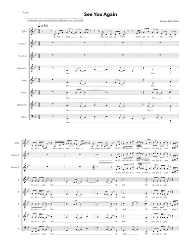 See You Again (arr. Ben Bram)